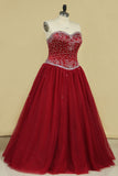 2024 robe de bal Sweetheart Tulle avec perlage Quinceanera