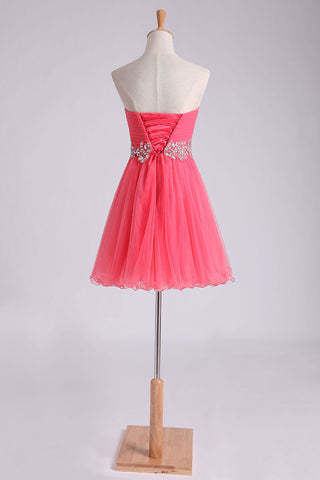 2024 robe de bal chérie plissé corsage d&#39;une ligne courte / Mini Tulle
