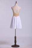 2024 V-Neck Robes de bal A-ligne Tulle &amp; mousseline corsage perlé
