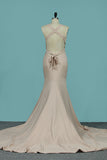 2024 Sexy Mermaid Prom Robes Halter Spandex Lace Up Open Back