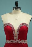 2024 Lace Up Sweetheart Satin With Beading Robes de bal Mermaid
