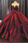Robe de mariée 2024 Quinceanera Robe de bal Sweetheart Taffeta avec appliques Lace Up