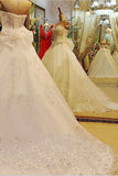 2024 Robes de mariée sweetheart luxueuses et élégantes avec des perles et appliques