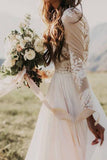 Robes de mariée rustiques à manches longues