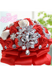 Romantique Satin Round / strass Bouquets de mariée