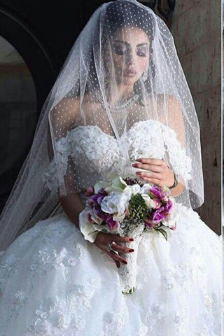 2024 Off The Wedding épaule robes A Longueur ligne Tulle Avec Applique étage