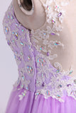 2024 court / mini robe de bal Une ligne Tulle Jupe avec ornements corsage perlé