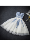 2024 A Line Sweetheart Tulle Avec Applique Robes courtes / Mini Homecoming
