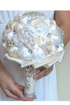 Jolies rondes satin Bouquets de mariée avec strass