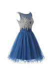 2024 Tulle Scoop Beaded Bodice Homecoming Robes A Line Short / Mini