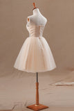 2024 Homecoming Robes A Line Sweetheart Tulle With Beading Short / Mini