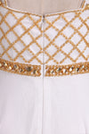 2022 bretelles des robes de bal Une ligne en mousseline de soie avec des perles