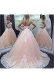 2024 Robe de bal Quinceanera Robes Sweetheart Tulle avec appliques Lace Up