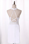 2024 New Arrival Robes de cocktail Halter Open Back Spandex With Beading