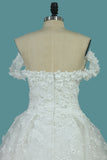 2024 magnifiques robes de mariée une ligne de tulle sur l'épaule avec une longueur de plancher en applique
