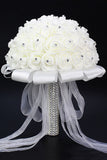 Wedding Bride Tenir Fleur Mousse Fleur Bouquet de Roses blanches (25 * 19cm)