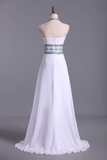 2024 Halter robe de bal A-ligne Pick Up Jupe longue en mousseline de soie Avec perles de cristal et volants