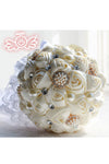 Belles satin rondes Bouquets de mariée avec strass