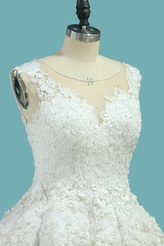 2024 Bateau Top qualité dentelle robe de bal robes de mariée train de la Cour