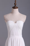 2024 Taille Chic Robes de bal longue Une ligne bretelles en mousseline de soie couleur ivoire Petite Moins de 200