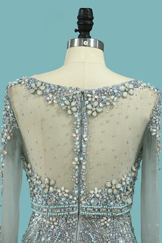 2022 Nouvelle Collection Robes de bal Scoop sirène avec des perles et strass