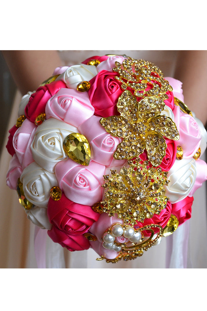 Attractive satin ronde / strass Bouquets de mariée