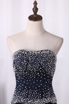 Robes de bal de sirène Sweetheart Prom Dresses en 2024 Tulle avec perles et strass Train de balayage