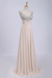 2024 Robes de bal à bas prix / Robes de bal / Bust corsage plissé Avec jupe en mousseline étage longueur robe de bal