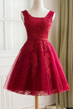 2024 New Arrival A Line Scoop Tulle &amp; Appliques Robes Homecoming Avec Sash