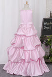 2024 Ball Gown Flower Girl Robes bretelles rez-de-longueur taffetas