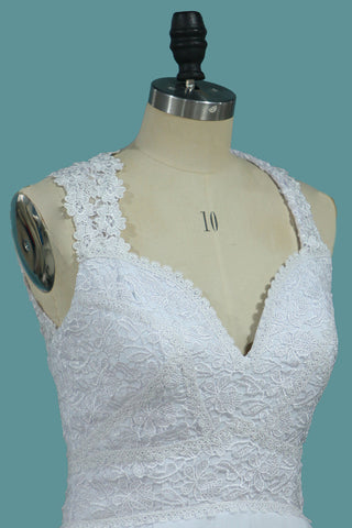 2024 sexy ouvert dos en mousseline de soie une ligne bretelles robes de mariée avec Applique