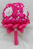 Wedding bouquet Roses ruban avec Broche strass (32 * 22cm de)