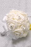 Belle mousse ronde Bouquets de mariée avec strass