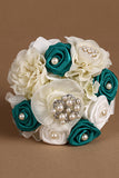 Wedding bouquet Roses ruban avec Broche strass (25 * 15cm de)