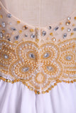2024 V-Neck Robes de bal A-ligne Tulle &amp; mousseline corsage perlé