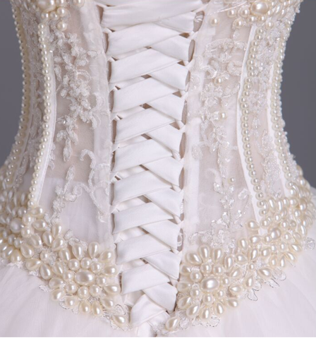 2024 magnifiques robes de mariée A-ligne sweetheart See Through-parole longueur tulle avec perles Lace Up