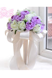 Eye-Catching ronde strass / Ruban Bouquets de mariée