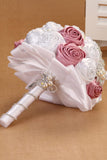 Wedding Bride Tenir Fleur strass Cristal Perle Tissu Bouquet de fleurs (26 * 22cm)