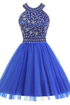 2024 Homecoming Robes A Line Scoop Tulle With Beading Short / Mini